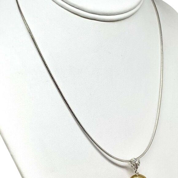 Diamond Fresh Water Pearl Necklace Baroque 14k Gold Italy Certified $3950 914368 - Picture 3 of 8